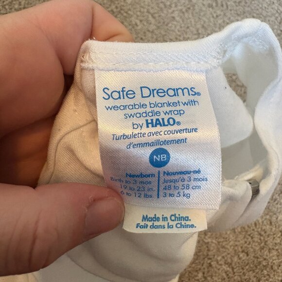 Halo Swaddle Sleepsack White Newborn Blankets Safe Dreams Baby - Picture 4 of 6